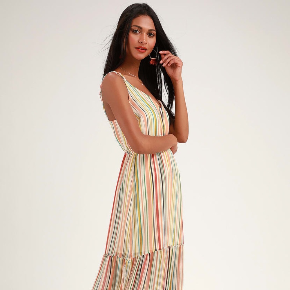 Jack by BB Dakota  Maxi-Mum Impact Dress Striped Size Medium